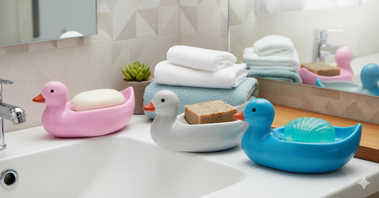 Adorable Duckie Soap Dish - Self-Draining & Non-Slip Bathroom Organizer