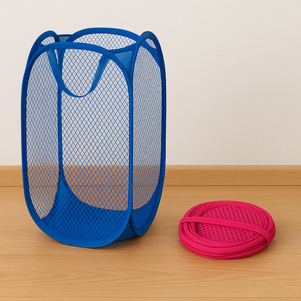Foldable Mesh Laundry Hamper – Lightweight & Space-Saving