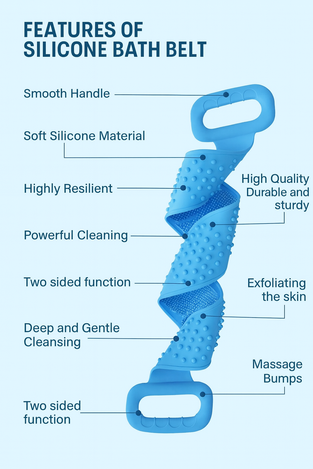 Silicone Bath Belt – Exfoliating & Massage Scrubber