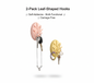 2-Pack Self-Adhesive Wall Hooks for Keys & Jewelry - Leaf-Shaped, Multi-Functional Organizer