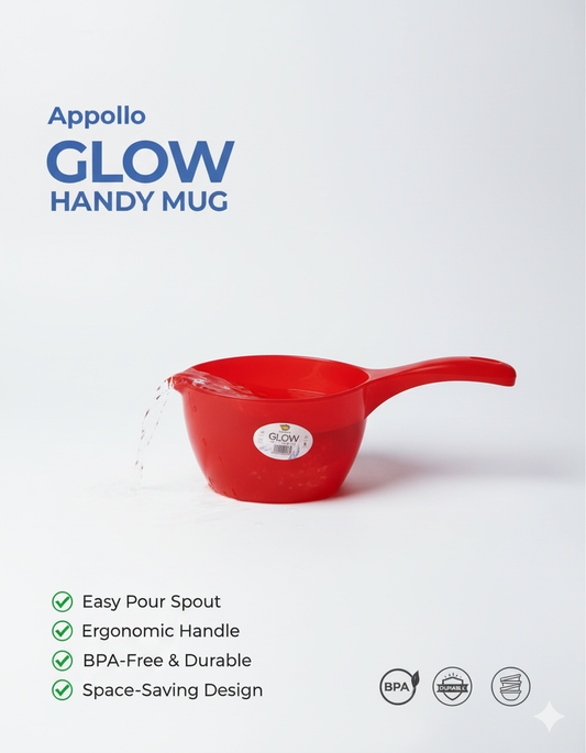 GLOW Handy Mug - Self-Stacking Scoop with Easy Pour & Ergonomic Handle