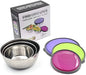 Stainless Steel Mixing & Storage Bowls with Colorful Lids – 3 Piece Food Container Set